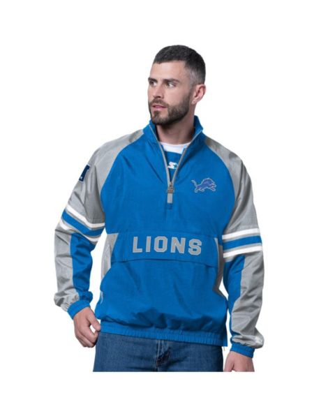 Мужской свитер Starter Blue Detroit Lions Prospect Half-Zip Pullover