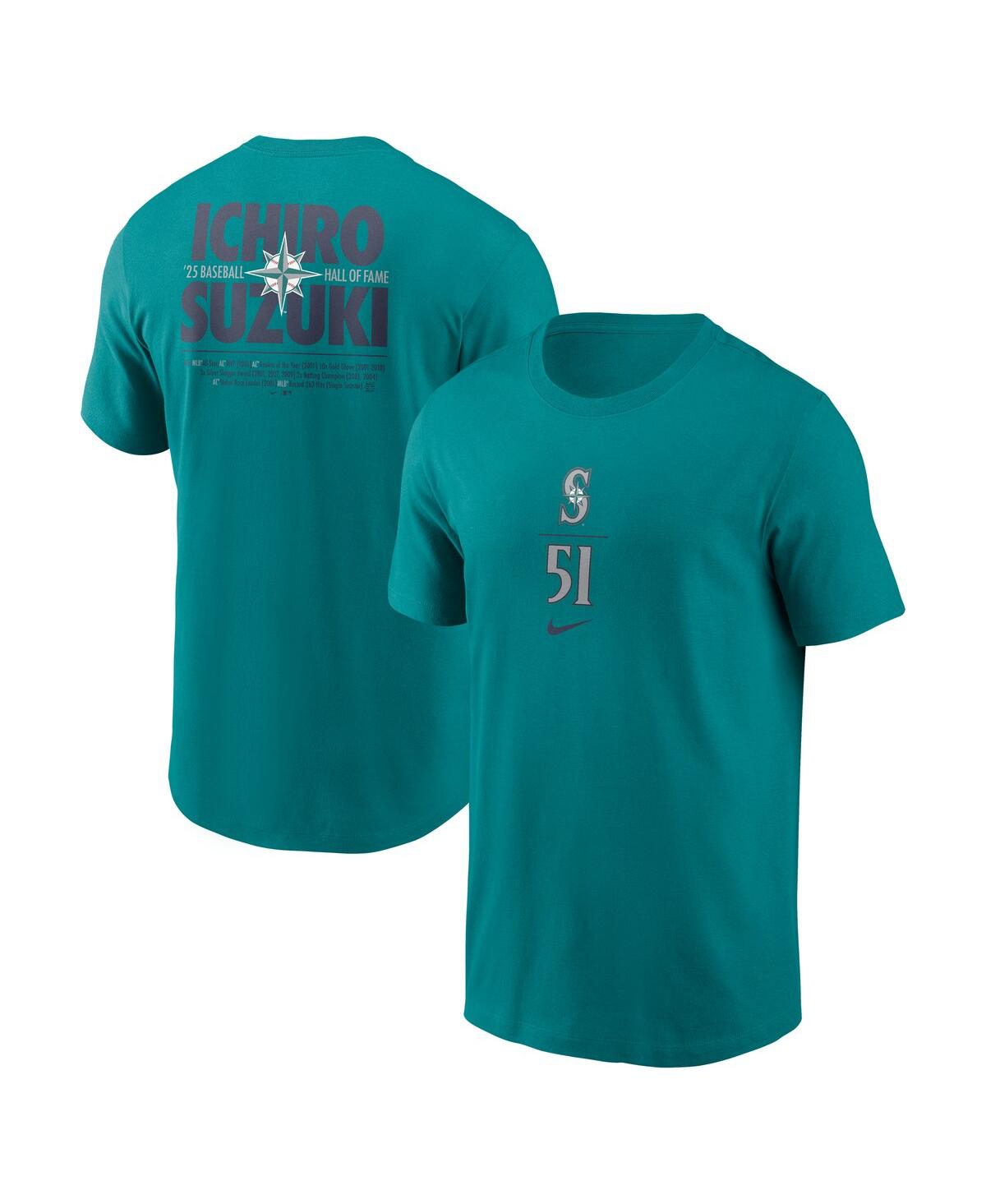 Nike Men's Ichiro Suzuki Teal Seattle Mariners 2025 National Baseball Hall of Fame Player Graphic T-Shirt - Teal