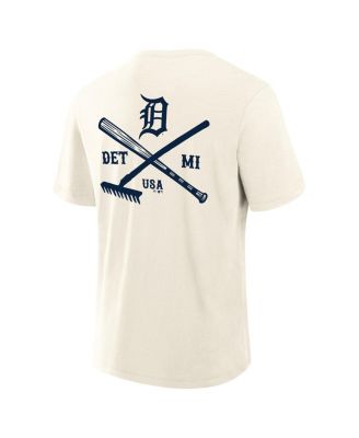 Men's Cream Detroit Tigers Nostalgia Stadium Slub T-Shirt