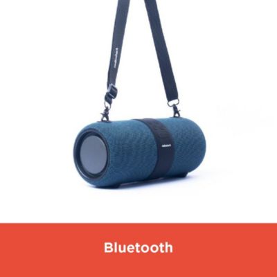 Portable Bluetooth Speaker 14W IPX6 in Rugged Style with RGB Lights FM Radio and TWS for Pairing Blue