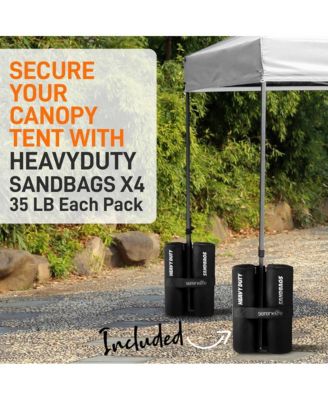Pop Up Canopy Tent 10x10 - Commercial Instant Shelter Foldable/Collapsible Sun Shade Canopy Pop Up Tent w/Waterproof Tent Top, Portable Carry Bag & Sand Bag - SLGZ10W (White)