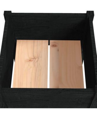 Garden Planter Black Solid Pinewood Medium Durable