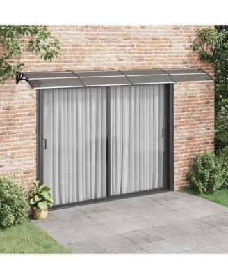 Door Canopy Black 157.5"x29.5" Polycarbonate