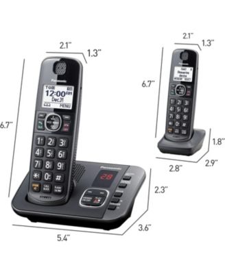 DECT 6.0 Expandable Cordless Phone System with Answering Machine and Call Blocking - 3 Handsets - Metallic Black