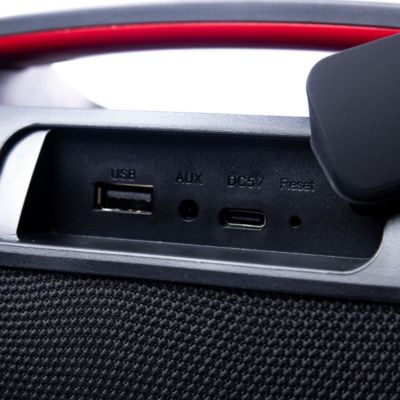 Portable Bluetooth Speaker in Pump Style 80W IPX5 Splashproof RGB Black with TWS For Pairing