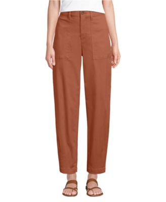 Women's Chino High Rise Barrel Leg Utility Ankle Pants
