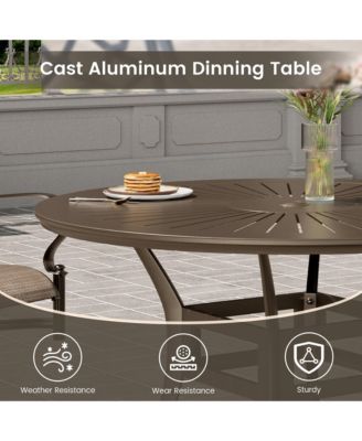 48" Patio Dining Table Bistro Table with 2" Umbrella Hole