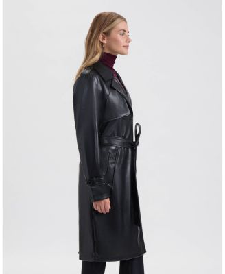 Women’s Faux Leather Trench