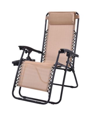 2PCS Zero Gravity Chairs Lounge Patio Folding Recliner Outdoor