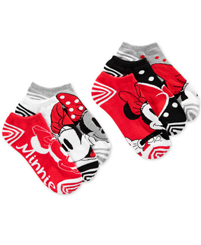 Disney Women's Minnie Mouse Stripes No Show 6- Pk. Socks