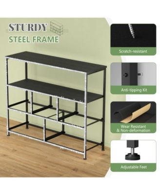 Dresser TV Stand, Entertainment Center with 5 Fabric Drawers, Media Console Table for TV with Open Storage Shelf Dresser for Bedroom/Living Room/Hallway