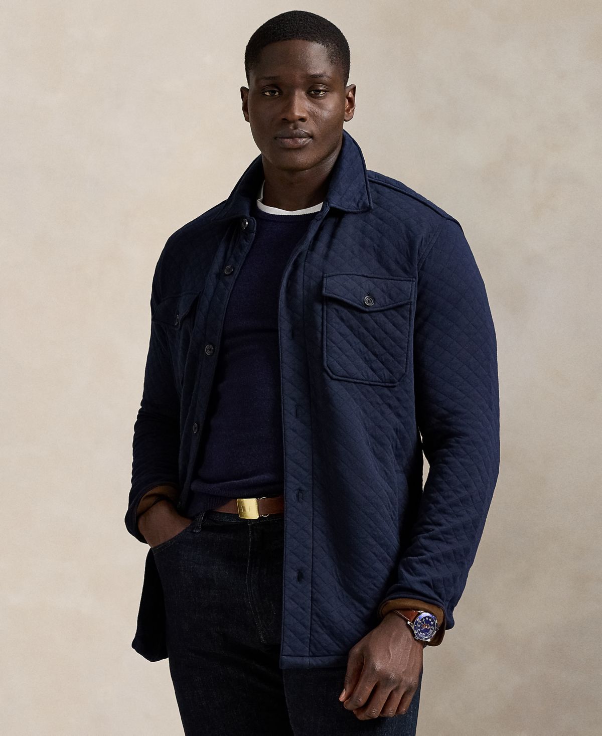 Мужская стеганая куртка-рубашка Big & Tall