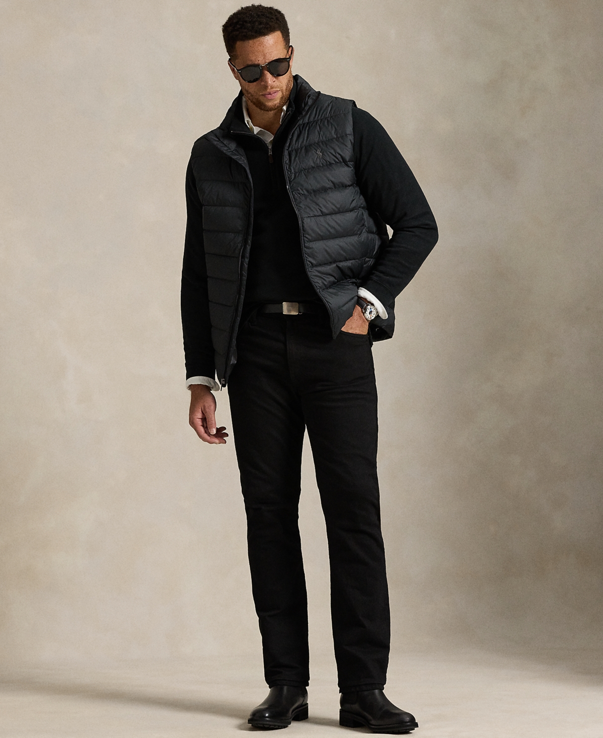 Polo Ralph Lauren Men's Big & Tall Quilted Vest Jacket In Black