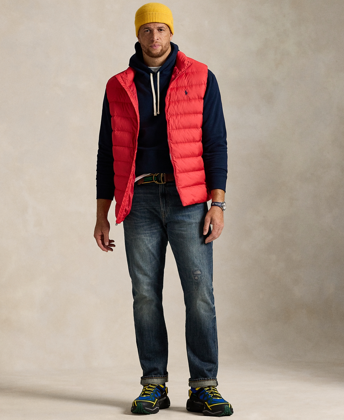 Polo Ralph Lauren Men's Big & Tall Quilted Vest Jacket In Red