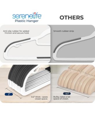 30 Pcs. Non-Slip Plastic Clothes Hanger - Durable and Space-Saving Closet Organizers (White)