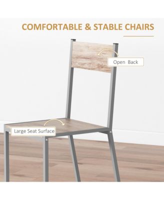 5 Piece Compact Contemporary Dining Room Table with Chairs Set