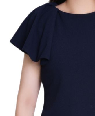 Women's Flutter Sleeve Sheath Dress