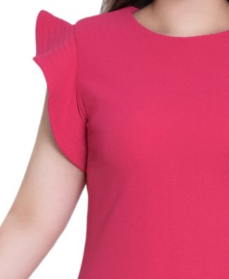 Women's Ruffle Sleeve Scuba Dress