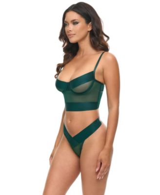 Women's Gia Strappy Mesh Bustier Set