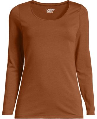 Women's Lightweight Jersey Skimming Long Sleeve Scoop Neck T-shirt