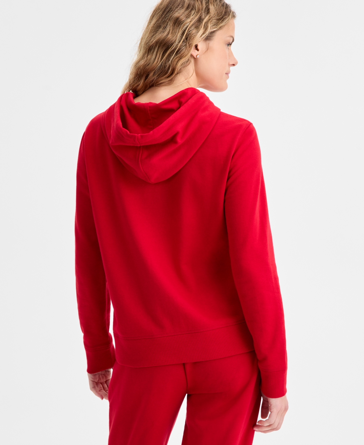 Nautica Jeans Women's Embellished Bow Hooded Sweatshirt In Red