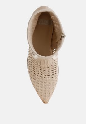 Rag and Co Womens Artisole Woven Pleather Block Boots