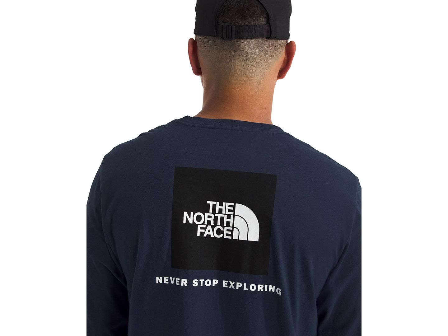 Мужская футболка The North Face Evolution Box Long Sleeve, цвет: Снежный тёмно-синий — фото 4
