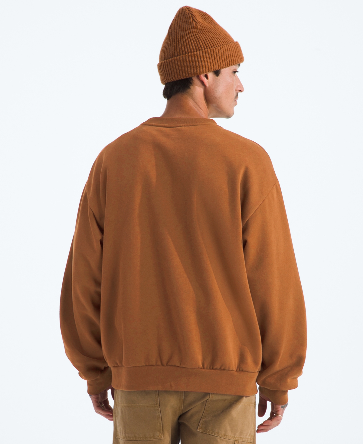 The North Face Men's Evolution Simple Dome Oversized Crew Sweatshirt In Brown