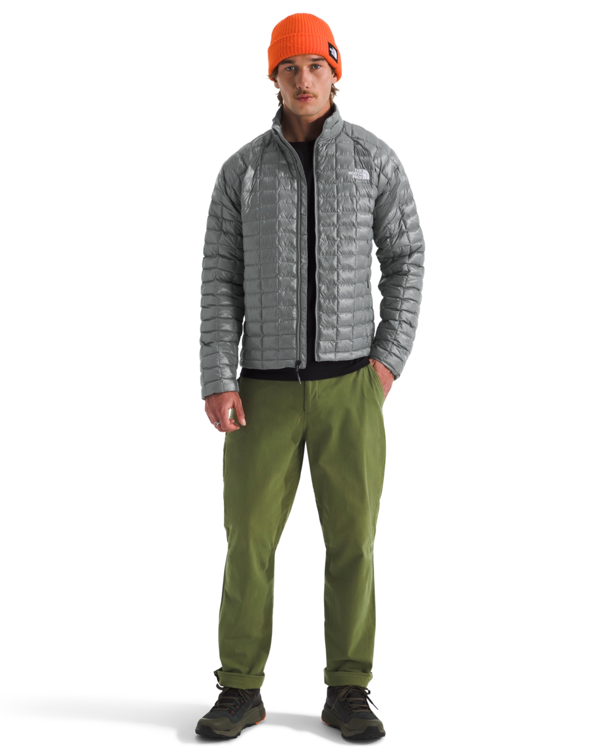 The North Face Thermoball Quilted Jacket In Gray