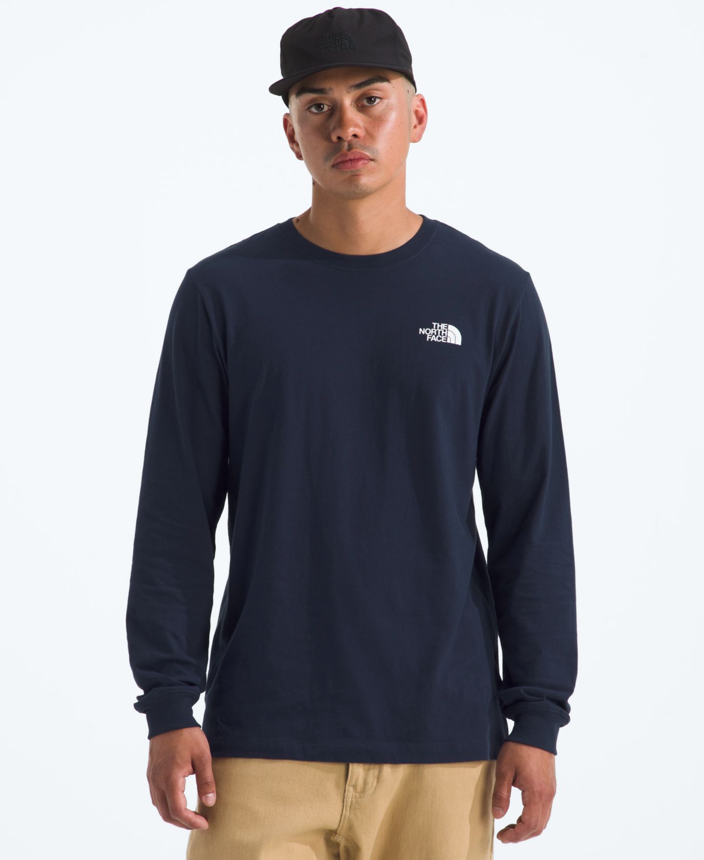 Мужская футболка The North Face Evolution Box Long Sleeve, цвет: Снежный тёмно-синий — фото 2