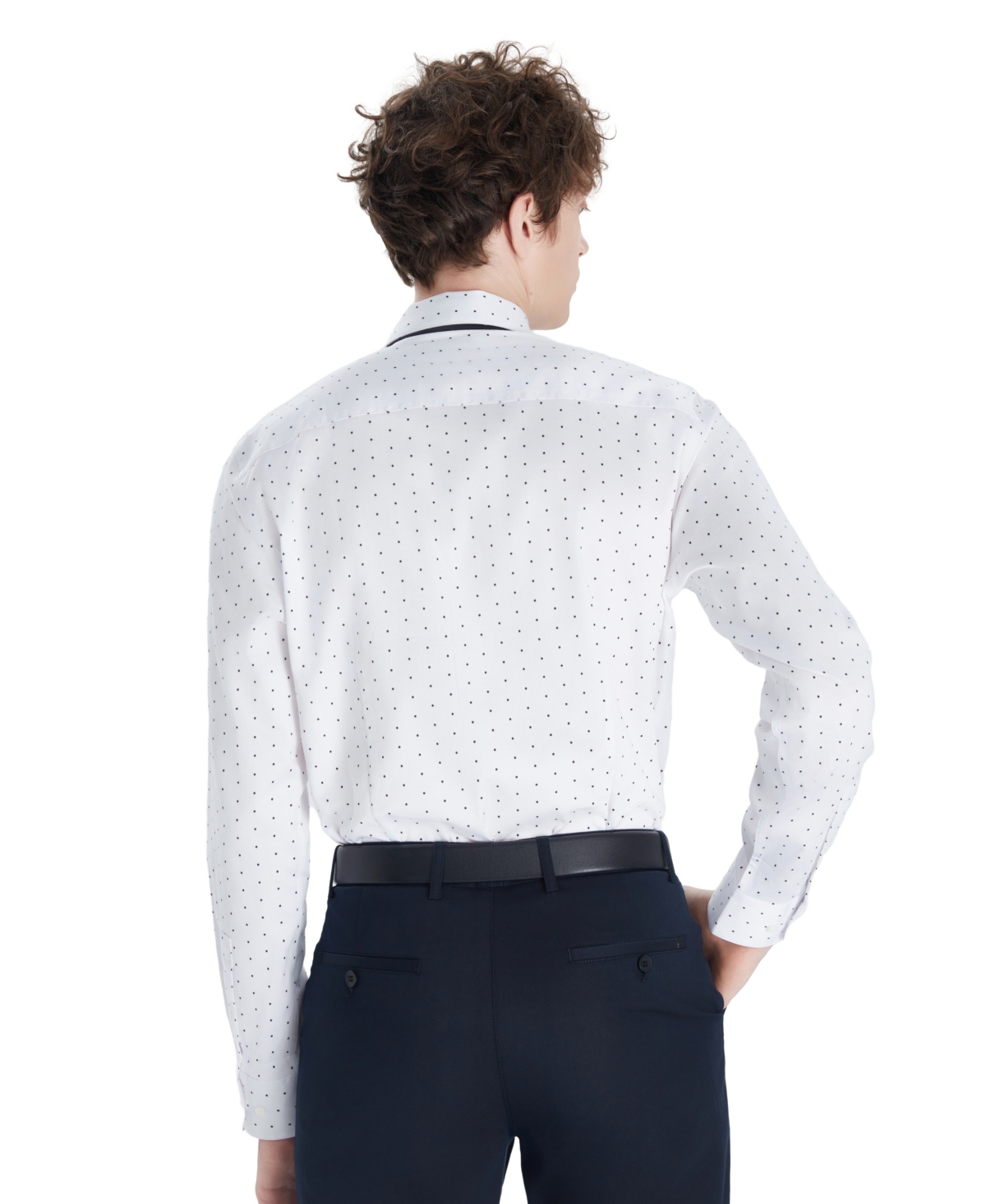 Bar Iii Men's Even Dot Print Dress Shirt, Macy's Exclusive In White