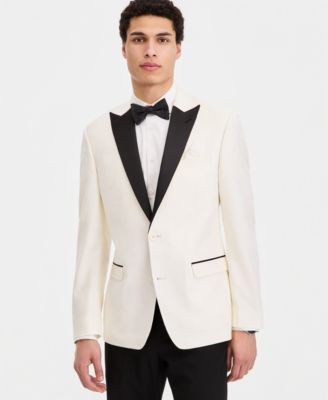 Men's Slim-Fit Jacquard-Floral Evening Jacket