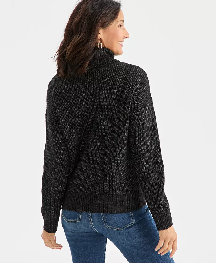 Women's Pointelle Turtleneck Sweater - thumbnail 2