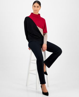 Women's Funnel-Neck Dolman-Sleeve Sweater 