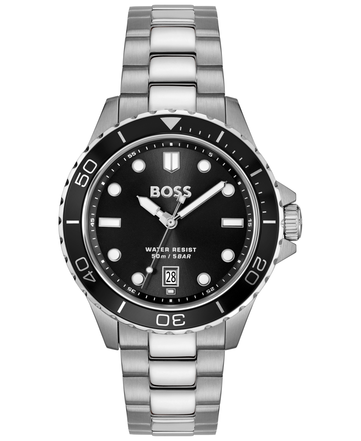 Hugo Boss Men's Troper Sport Quartz Basic Calendar Stainless Steel Watch, 42mm In Metallic