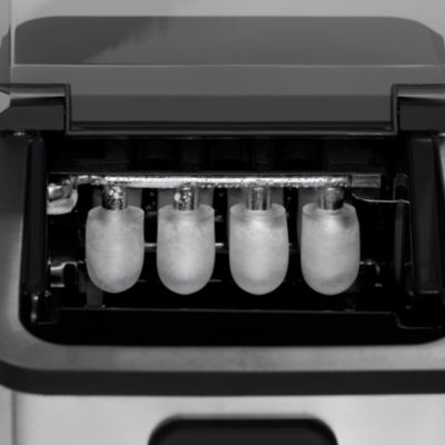 26 lbs. Mini Ice Maker Countertop, Portable Ice Machine in Stainless Steel