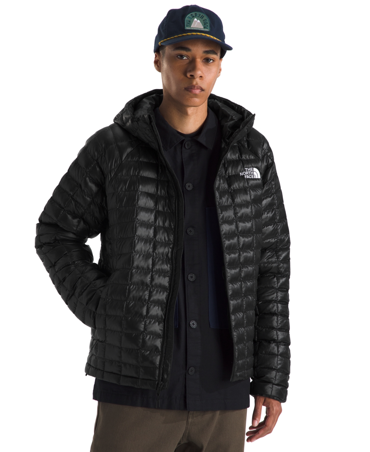 The North Face Thermoball Quilted Hooded Jacket In Black