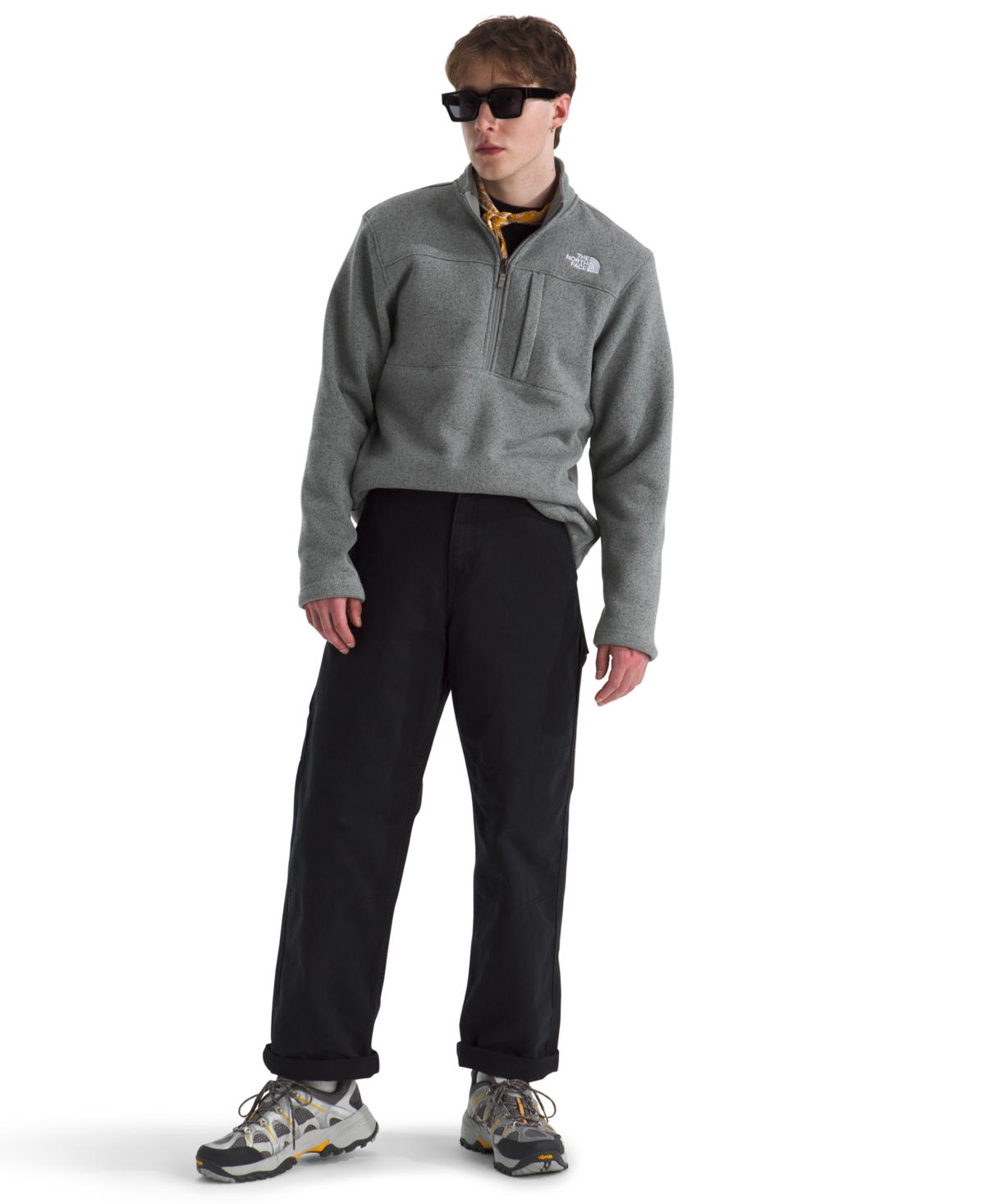 The North Face Men's Gordon Lyons Quarter Zip Jacket In Gray
