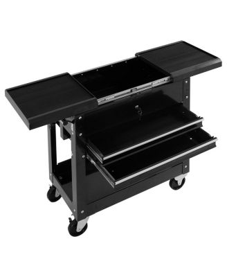 Rolling Mechanics Tool Cart Slide Top Utility Storage Cabinet Organizer 2 Drawer