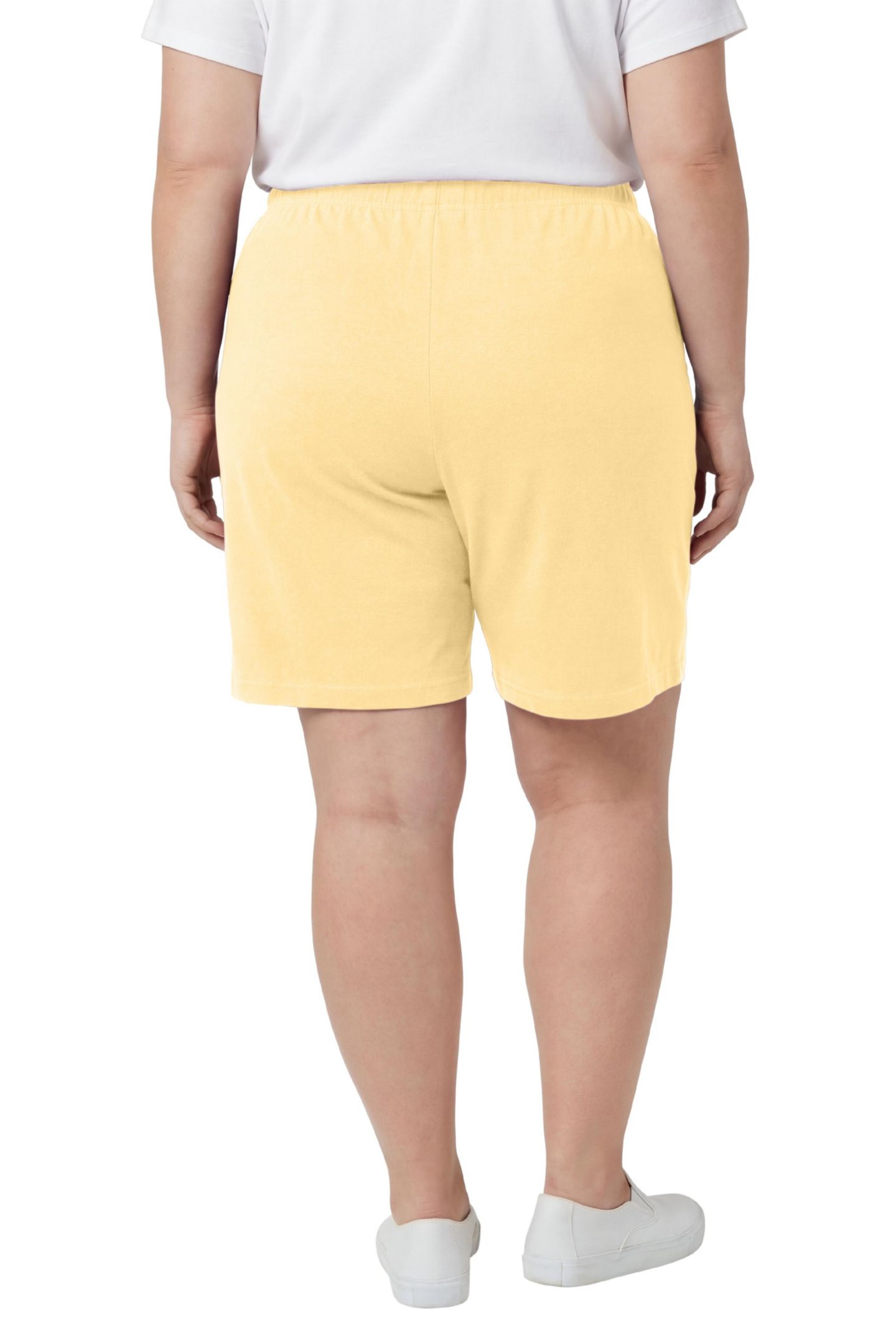 Женские шорты Woman Within Within 7-Day Straight-Leg Elastic-Waist Stretchy Knit Short, цвет: Banana — фото 2