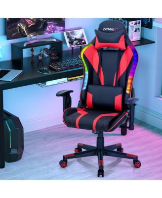 Gaming Chair Adjustable Swivel Computer Chair w/ Dynamic LED Lights