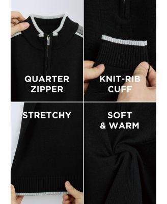 Boy's Shoulder Detail Quarter-Zip Sweater