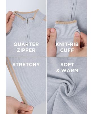 Boy's Shoulder Detail Quarter-Zip Sweater