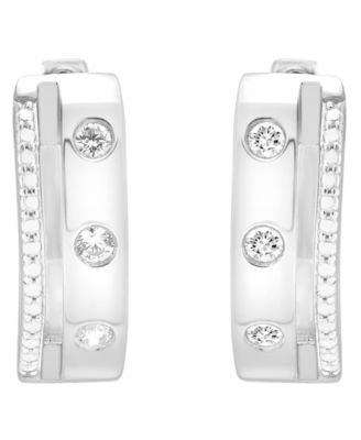 2-Pc. Set Diamond Bangle Bracelet and Hoop Earrings (1/4 ct. t.w.) in Sterling Silver