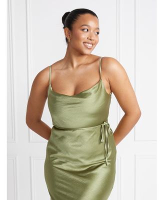 Cami Cowl Front Satin Bridesmaid Dress