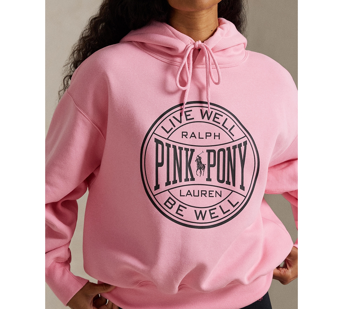 Polo Ralph Lauren Women's Pink Pony Logo Long Sleeve Hoodie