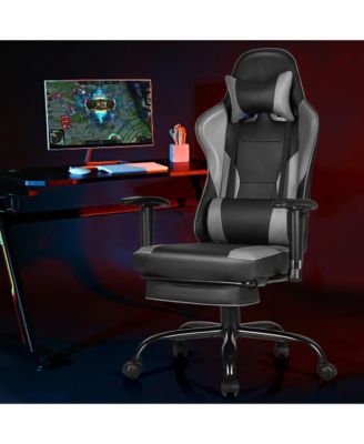 Massage Gaming Chair Racing Computer Task Chair Recliner w/Footrest