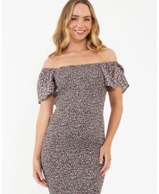 Stylish Cyprus Shirred Dress in Black for Women