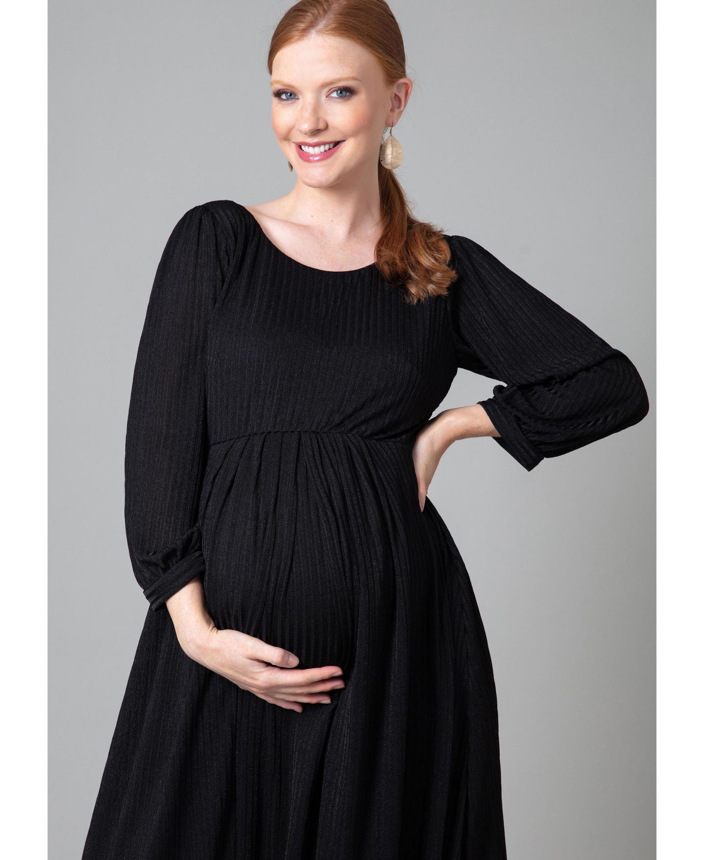 Женское платье Tiffany Rose Maternity Maternity Tiffany Rose Isla Ribbed Jersey Dress, цвет: Чёрный — фото 8