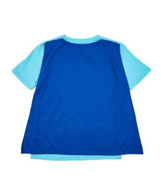 Big Boys Bone and Belt Print Blue Crew Neck Short Sleev Cape Tee-14